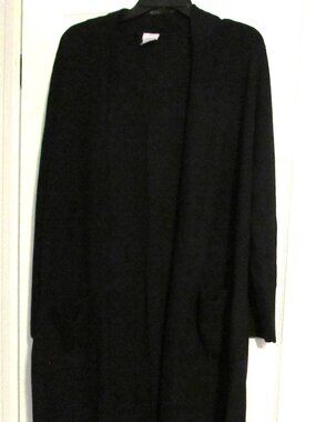 CHICO'S Long Black Cardigan Sweater  Size 2  (US Size L)